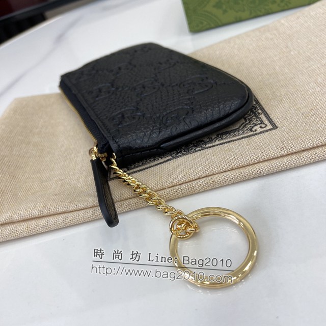 Gucci專櫃古馳最新款Emblem系列超柔軟荔克色壓花/全皮零錢包 jh2082型號：815891